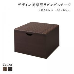 国産 収納付きデザイン美草畳リビングステージ 風凛 フーリン 畳ボックス収納 60×60cm ハイタイプ