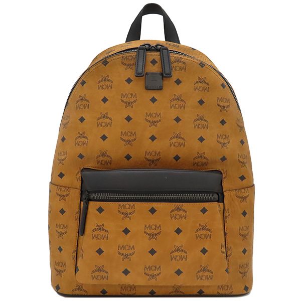 【美品】MCM リュックミディアムサイズ　コニャック Medium Stark Side Studs Backpack in Visetos コニャック | MCM ®JP