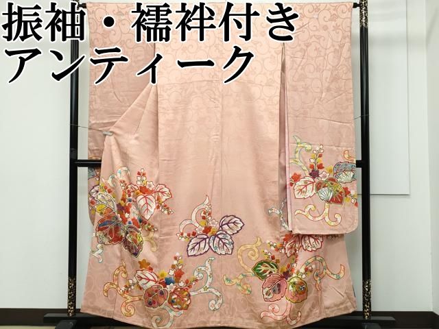 平和屋本店□極上 アンティーク 大正ロマン 振袖・襦袢付き 桐