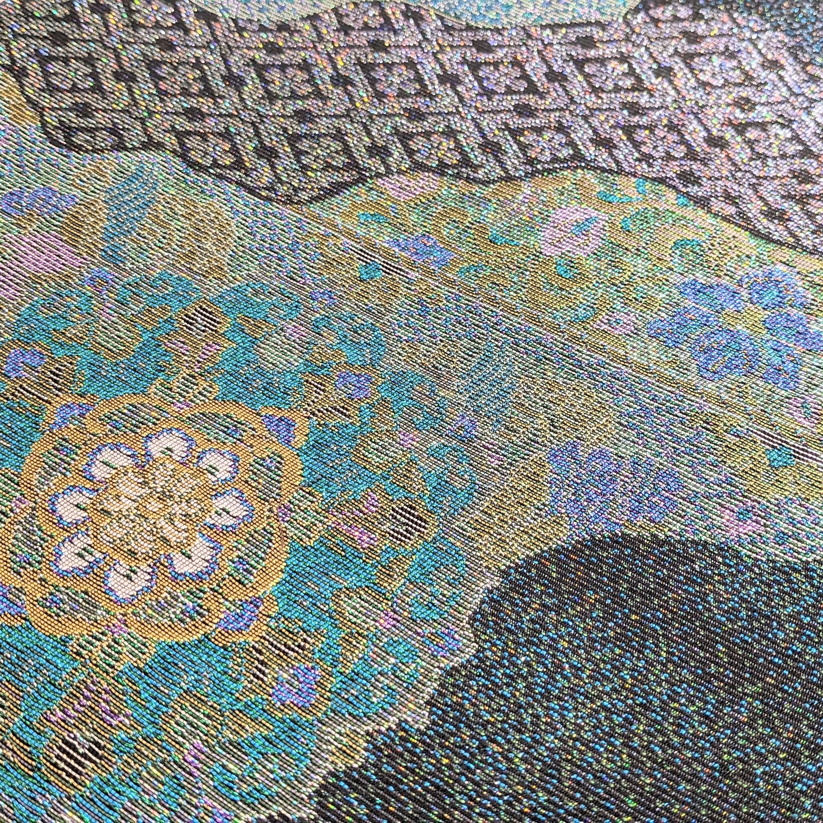 新品・仕立て上がり】正絹 袋帯 フォーマル カジュアル グリーン b91  