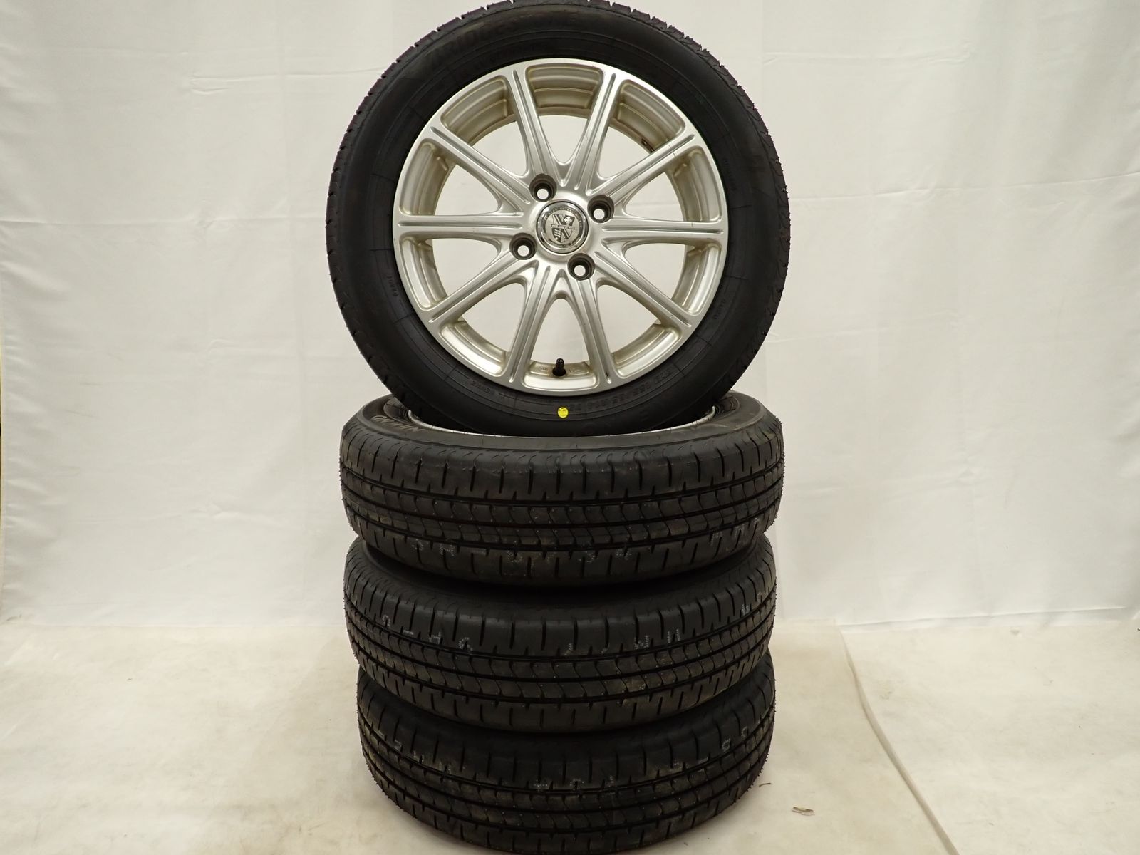 夏4本価格 製 会社宛 155|65R14×4.5J 75H ブリヂストン ECOPIA NEWNO アルミ N-BOX サクラ デイズ ワゴンR NO D5879