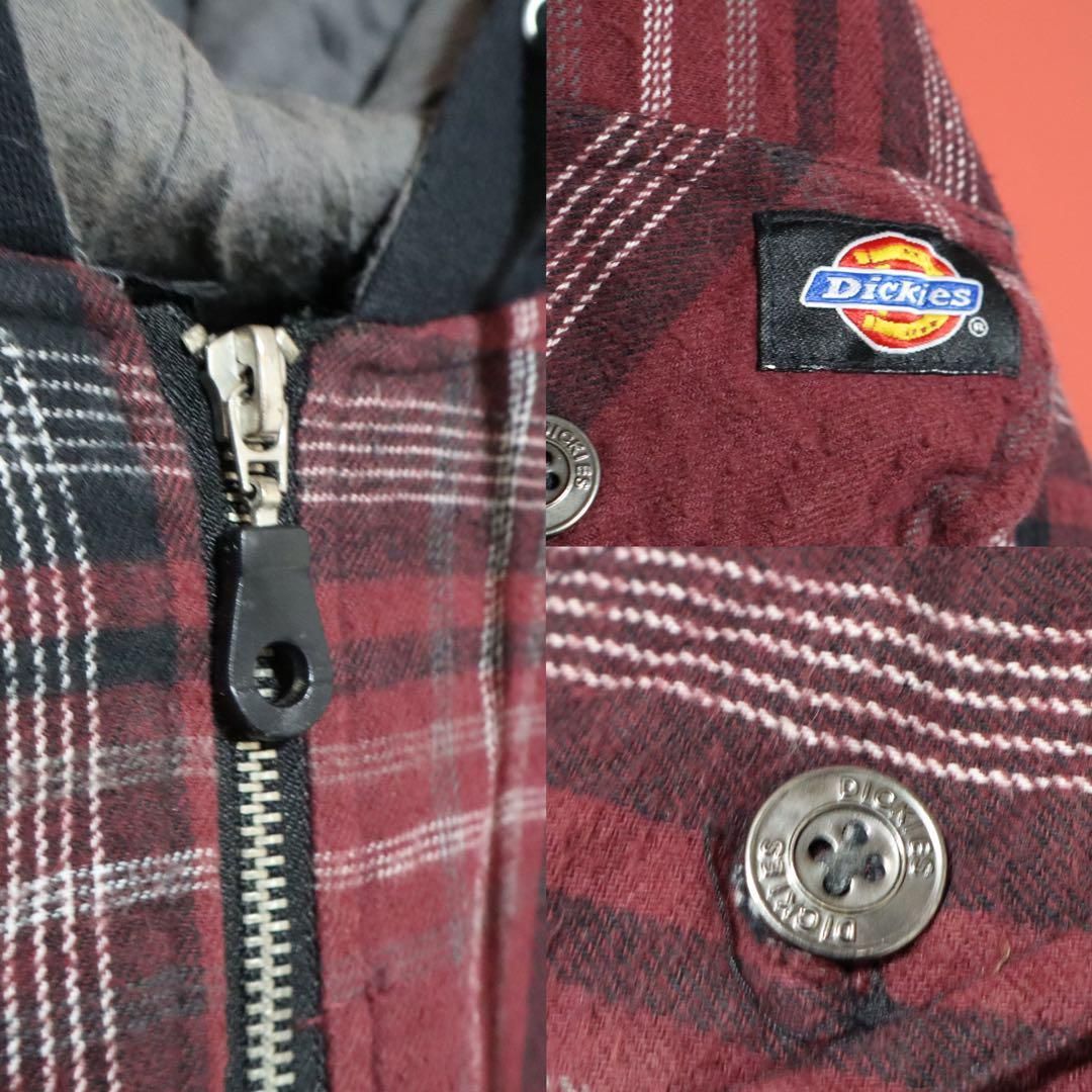 Dickies チェック柄 フード切替 2XL オーバーサイズ ジップコート 