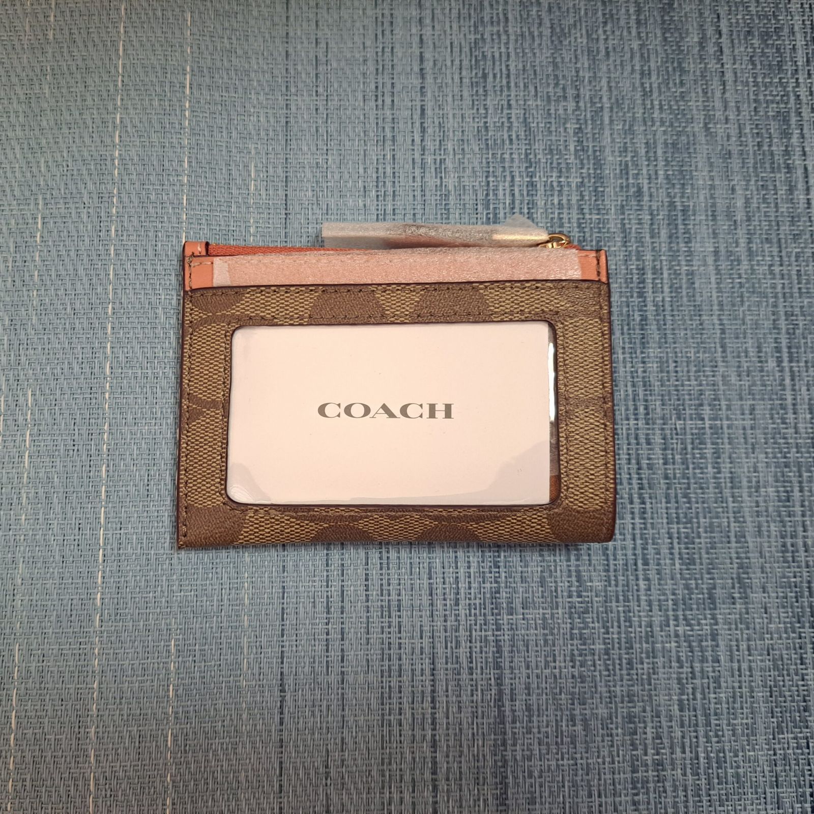 新品未使用】コーチ COACH コインケース88208 カーキ/ライトコーラル 