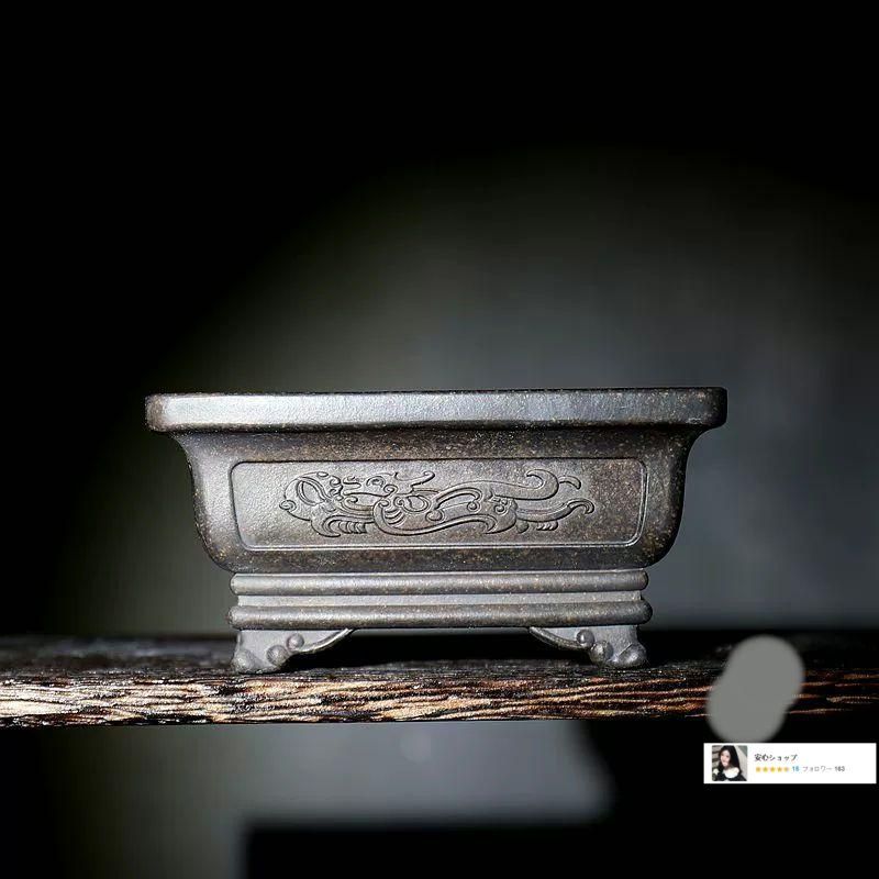中国宜興開窓四方描龍鳳盆多肉植物鉢 紫砂鉢 盆栽鉢植木鉢 小品盆栽鉢 大品盆栽鉢 中国宜興開窓四方描龍鳳盆多肉植物鉢 紫砂鉢 盆栽鉢植木鉢 小品