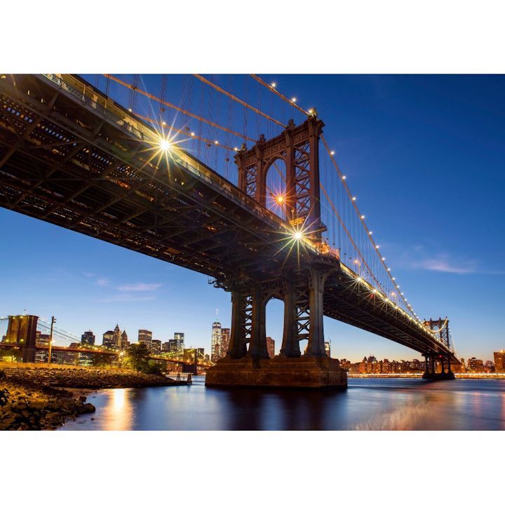 絵画風 壁紙ポスター (はがせるシール式) マンハッタン橋のライト