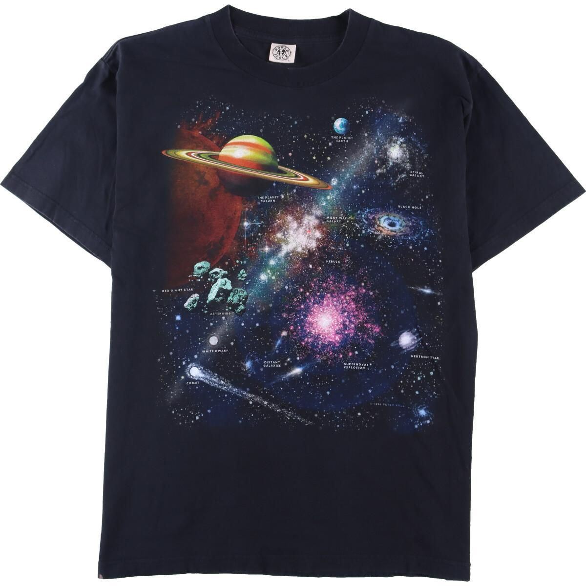 古着 WORLD ISSUE 宇宙 太陽系 惑星 プリントTシャツ USA製 メンズL ヴィンテージ/eaa259779