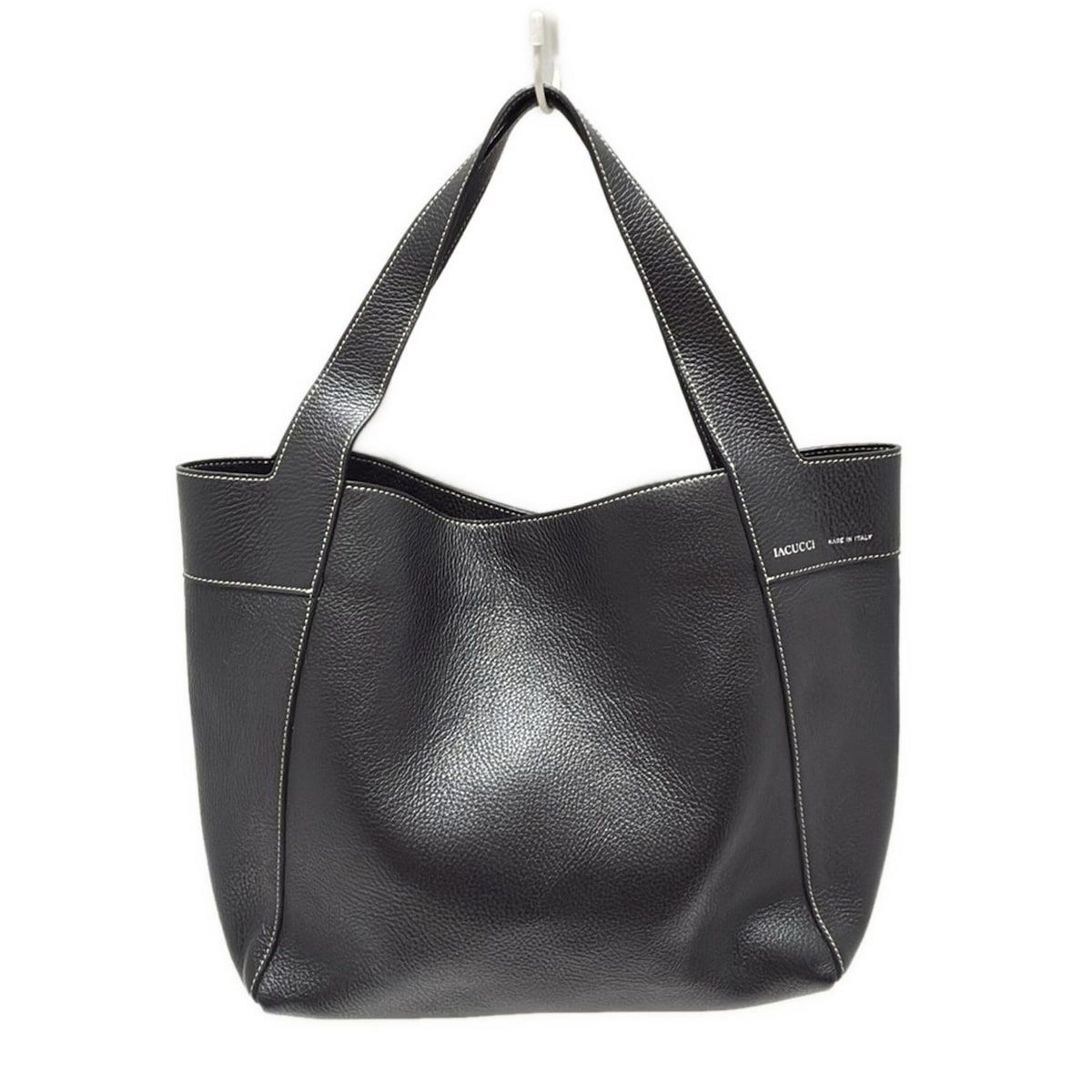 aya様　美品　IACUCCIイアクッチ　ストロー素材バッグ黒 IACUCCI イアクッチ ショルダーバッグ スピックアンドスパン