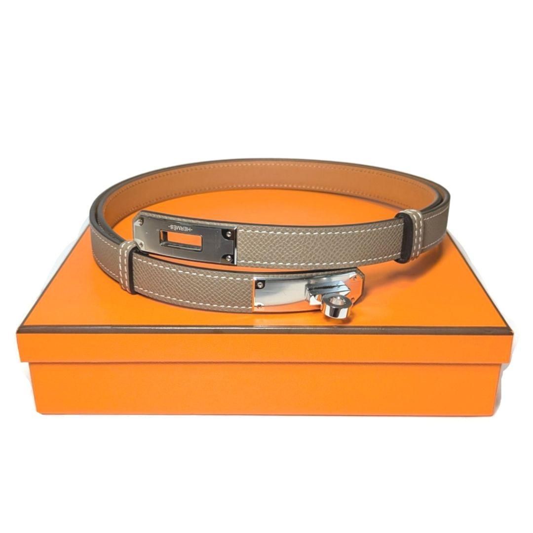 新品未使用】定価20万円HERMES ケリーベルト18 エトゥープ シルバー