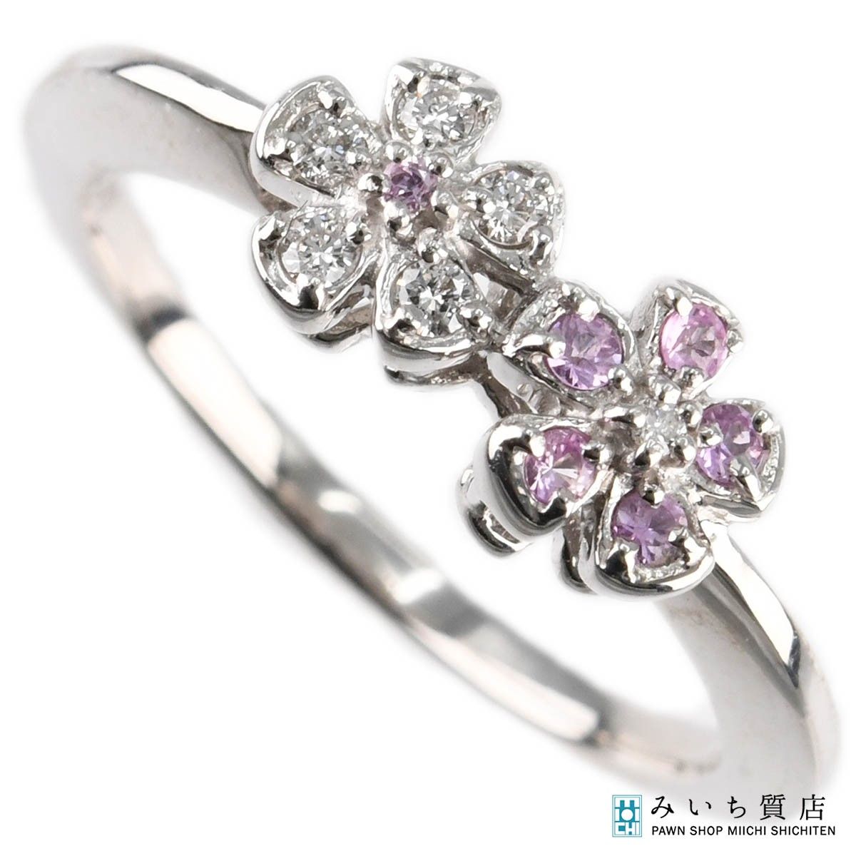 ポンテヴェキオ ピンクサファイア フラワーリング K18PGピンク