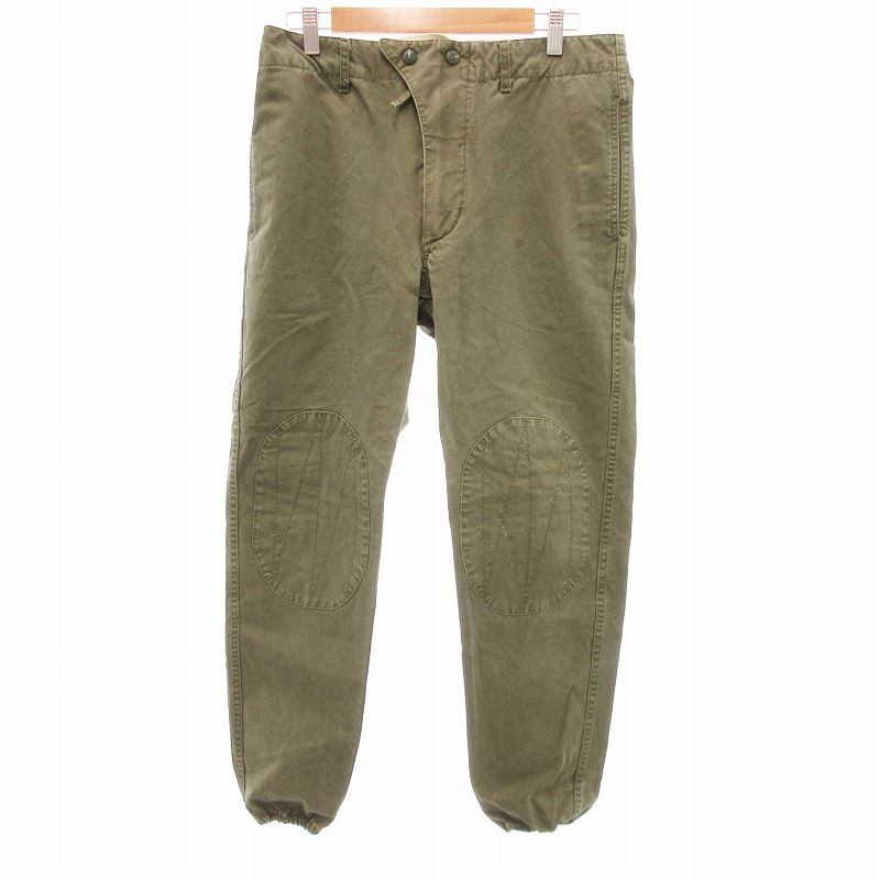 エンジニアードガーメンツ Engineered Garments USA製 ワークパンツ シンチバック ダブルニー ミリタリー S カーキ オリーブ /JS IBO66