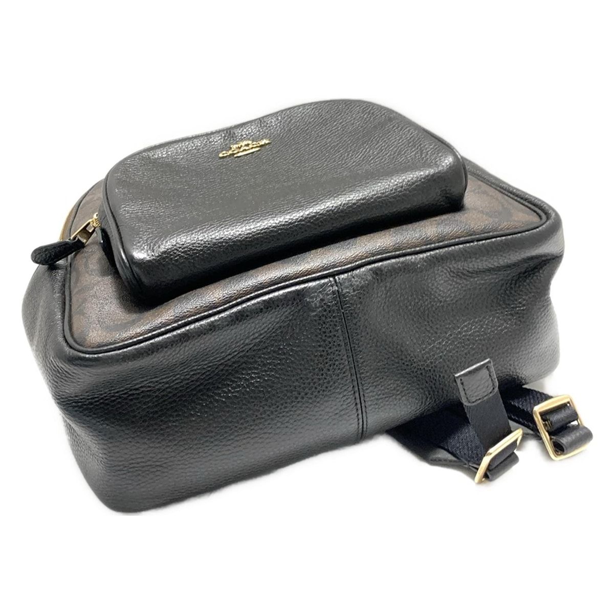 COACHリュックサック☆黒 美品 350✨美品✨コーチ リュック テレインロール