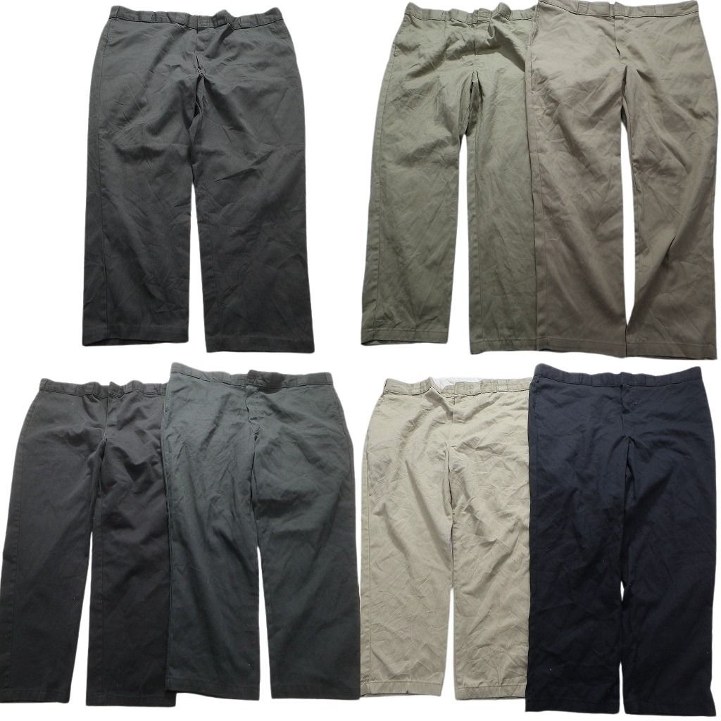 古着卸 ディッキーズ Dickies 874 ワーク パンツ 7枚セット メンズ 46 |48 ブラック ベージュ グレー 古着 NA2025