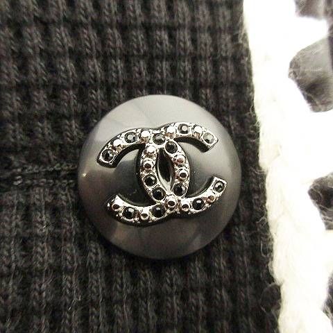 シャネル CHANEL 美品 21P ノーカラー パイピング ジャケット