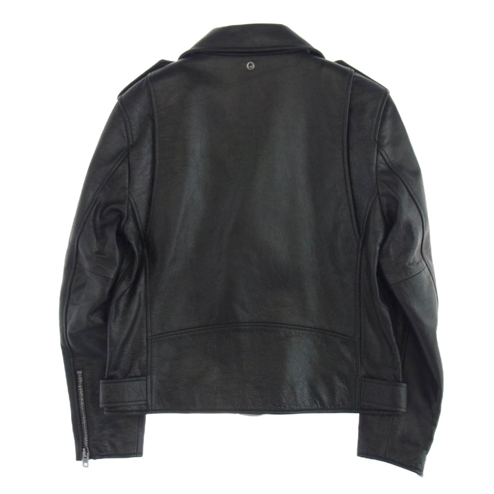 COACH メンズ ブラック カウレザー ダブル ライダースジャケット MOTO