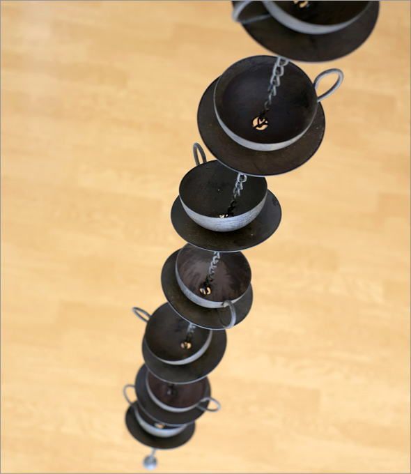 樋 雨樋 雨どい 鎖樋 レインチェーン 雨だれ あまどい ティーカップ アイアン エクステリア 雑貨 レインチェーン ティーカップ