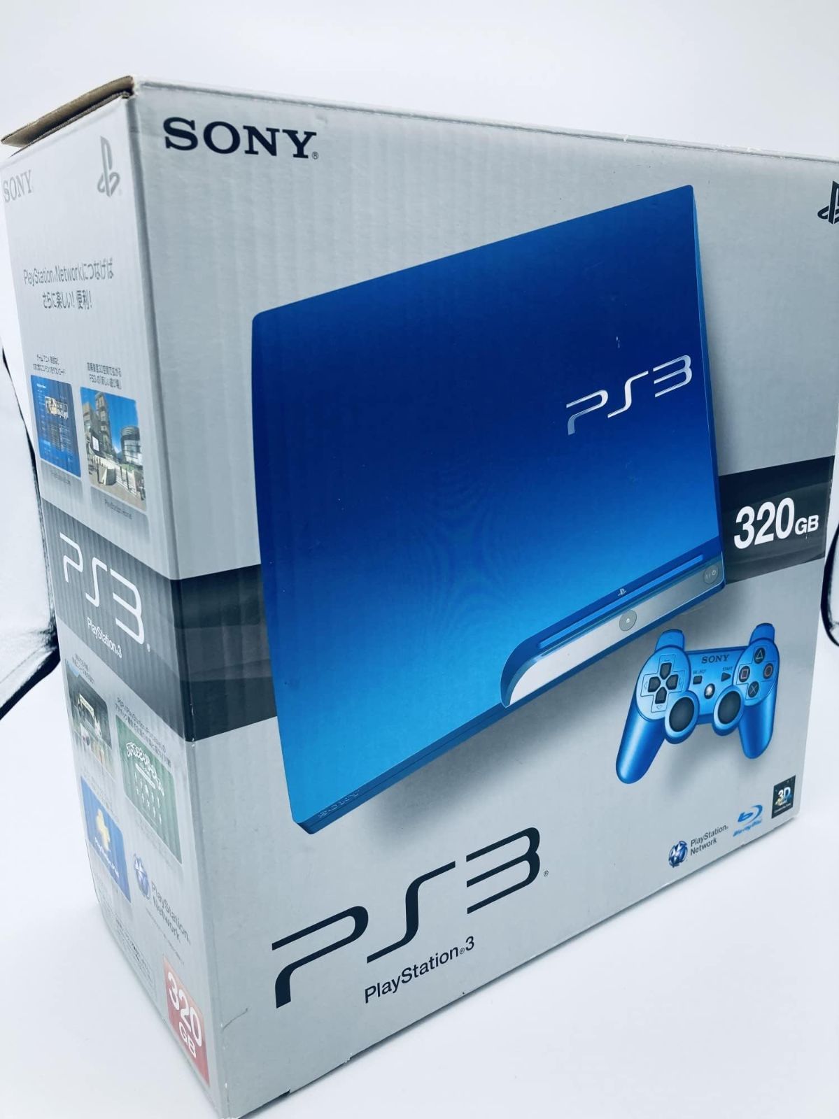 中古 箱付 完品 PlayStation 3 (320GB) スプラッシュ・ブルー CECH 