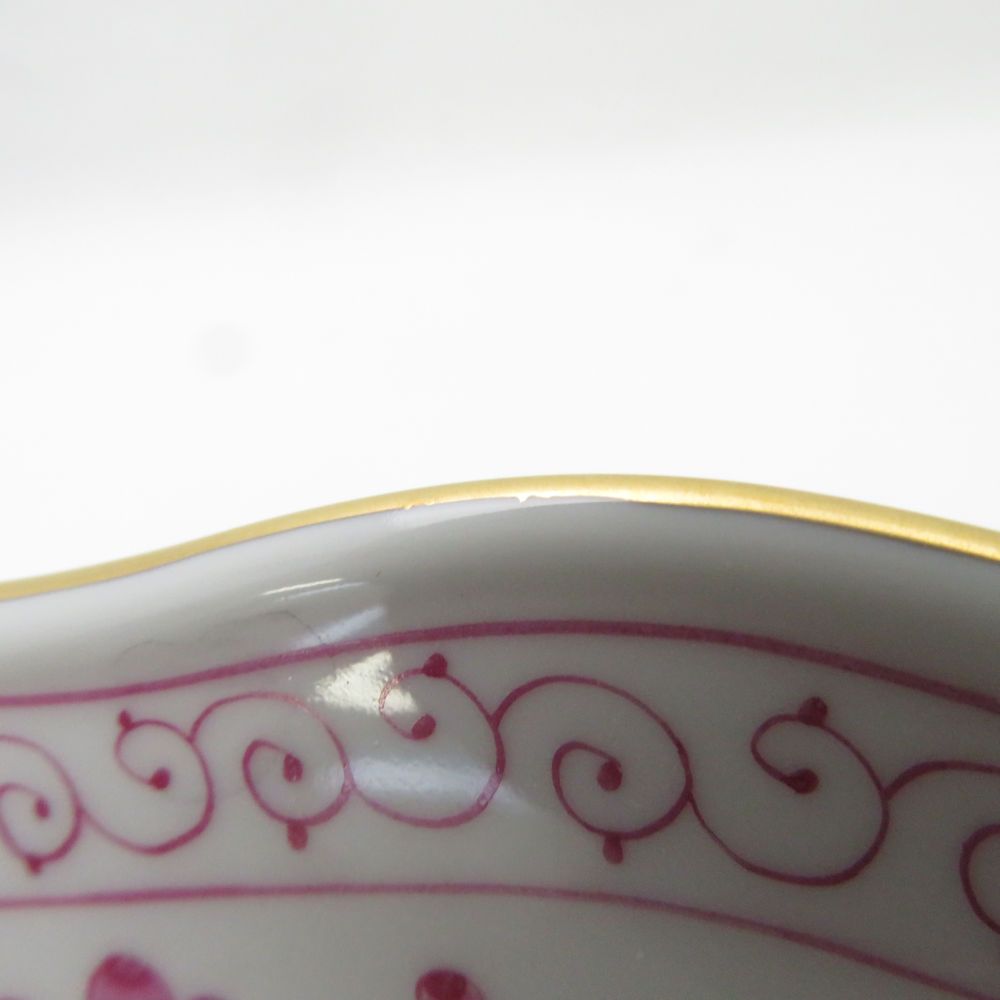 美品 MEISSEN マイセン インドの華 ピンク 340410 中皿 18cmプレート