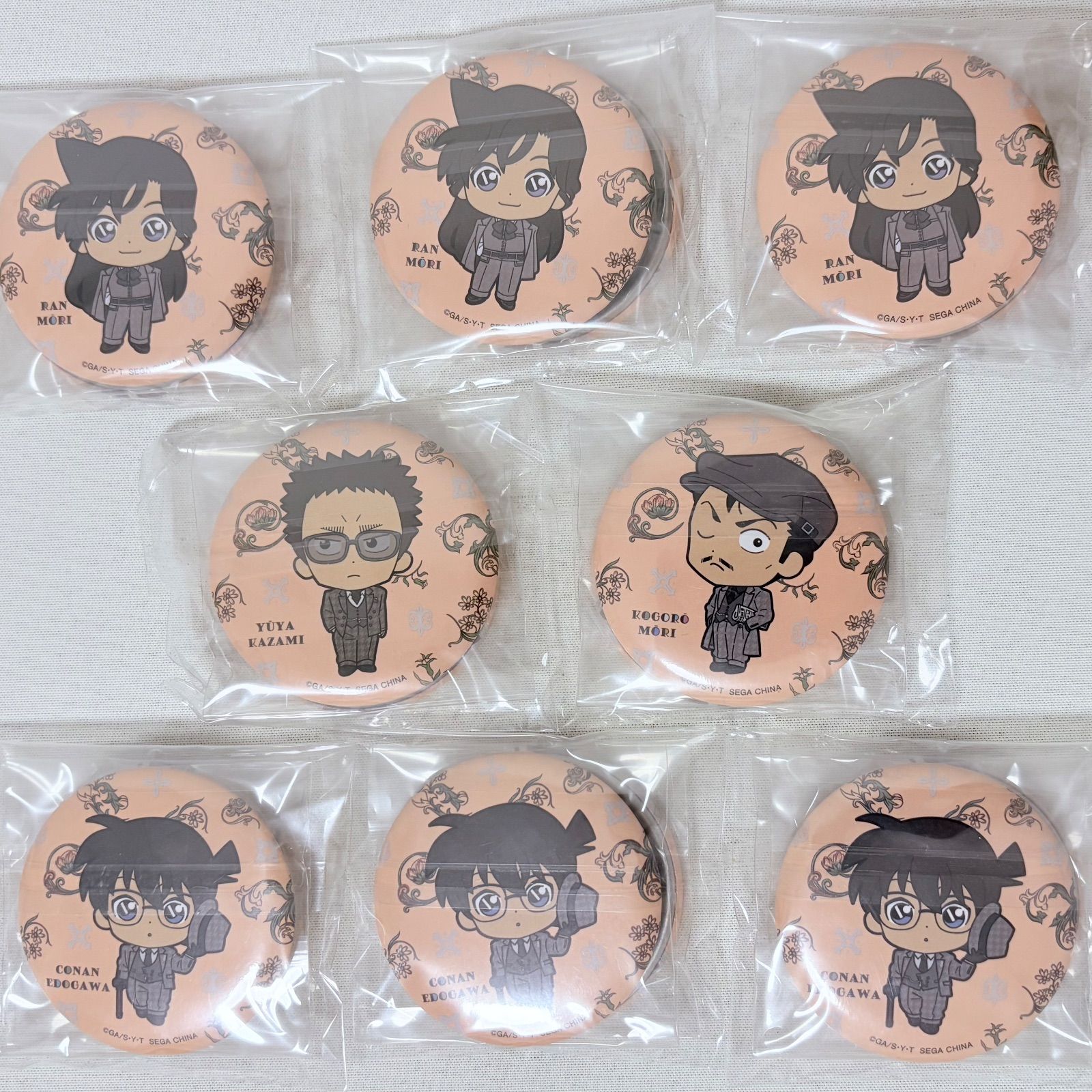 セガラッキーくじ 名探偵コナン J賞 缶バッジセット 江戸川コナン 毛利