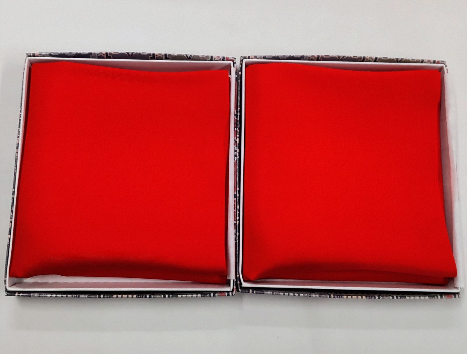 帛紗正絹赤9匁2枚∶本麻茶巾 上 2枚セット