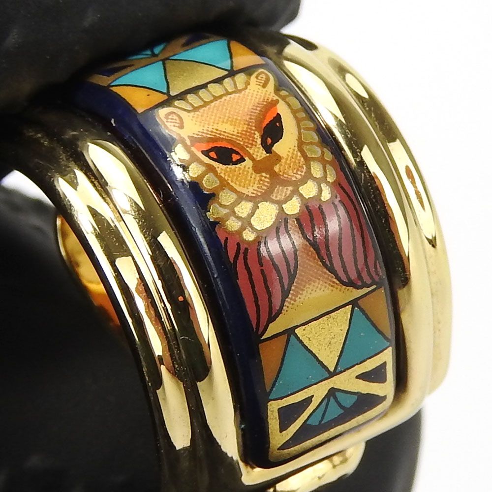 中古】 エルメス イヤリング エマイユ メタル 七宝焼き マルチ