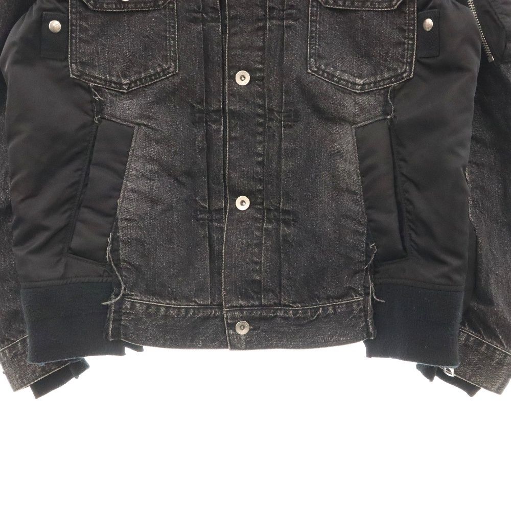 Sacai (サカイ) 21AW ダメージ加工 ドッキング MA-1 デニム ジャケット 