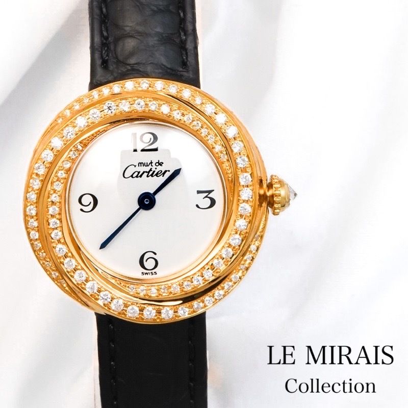 仕上済/ベルト2種】カルティエ トリニティ SM 飛びアラビア文字盤  