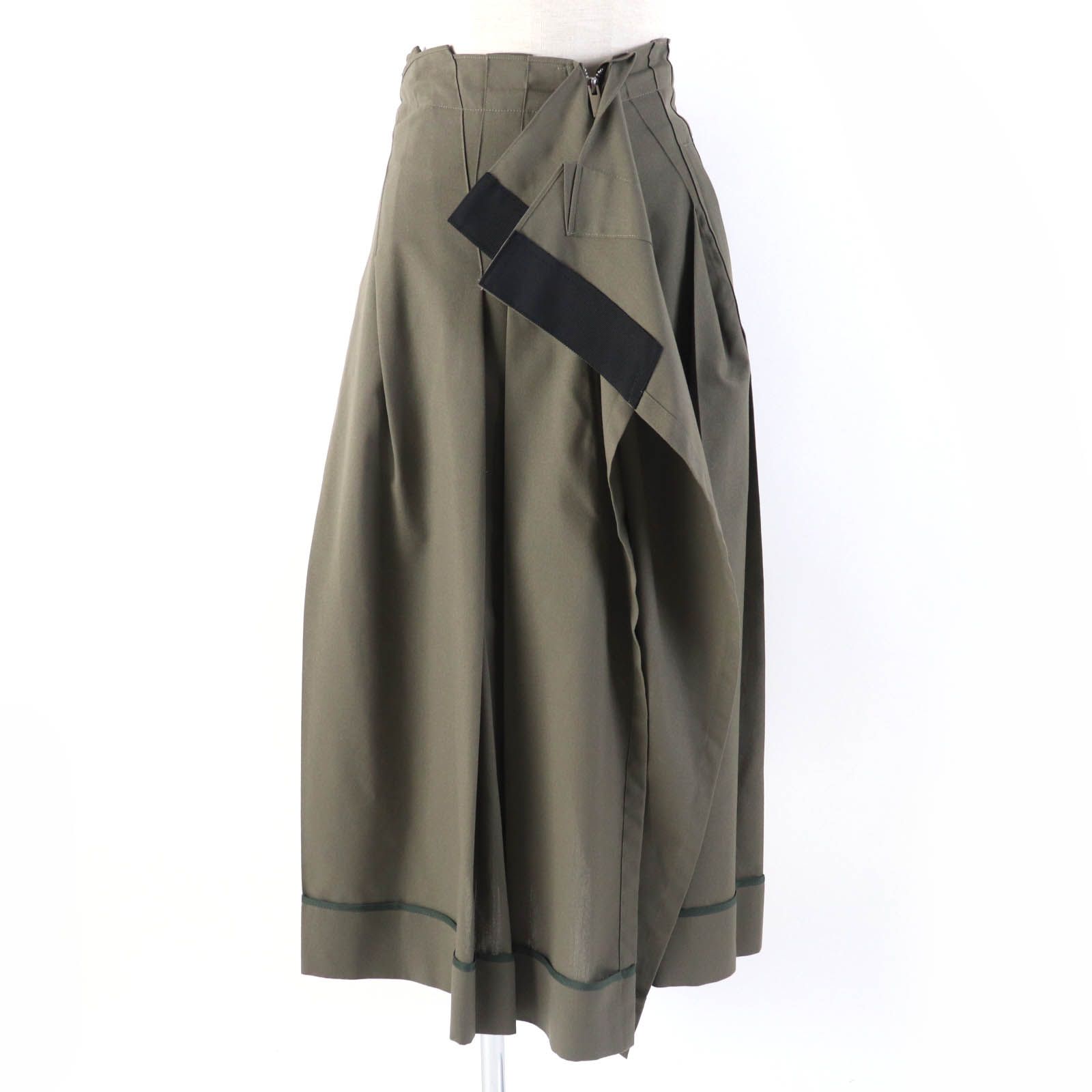 極美品☆Sacai サカイ 21SS 21-05651 Suiting Skirt ロング丈 デザインスカート カーキ 1 日本製 正規品 レディース  - メルカリ