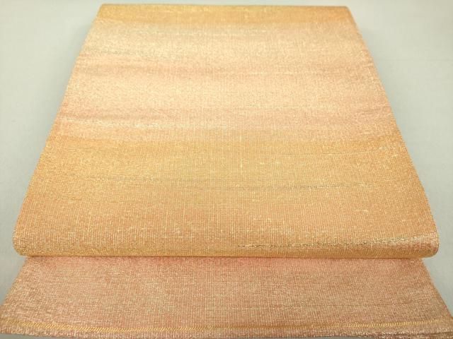 袋帯 美品 落款 桝屋高尾 ねん金綴錦 段霞文 金糸 金色 全通 正絹 袋帯 美品 逸品 桝屋高尾 落款 ねん金綴錦 段霞文 金茶 全通