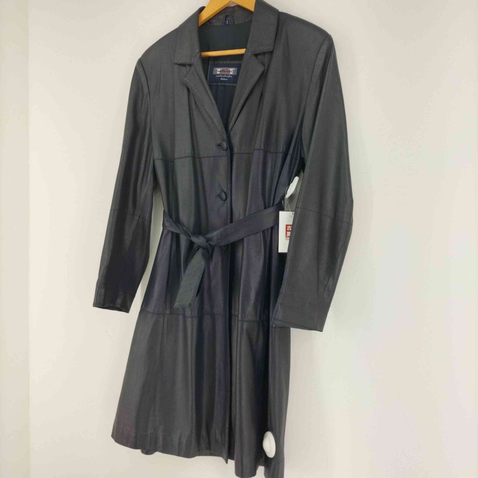 ユーズドフルギ USED古着 本革レザーチェスターコート レディース 2