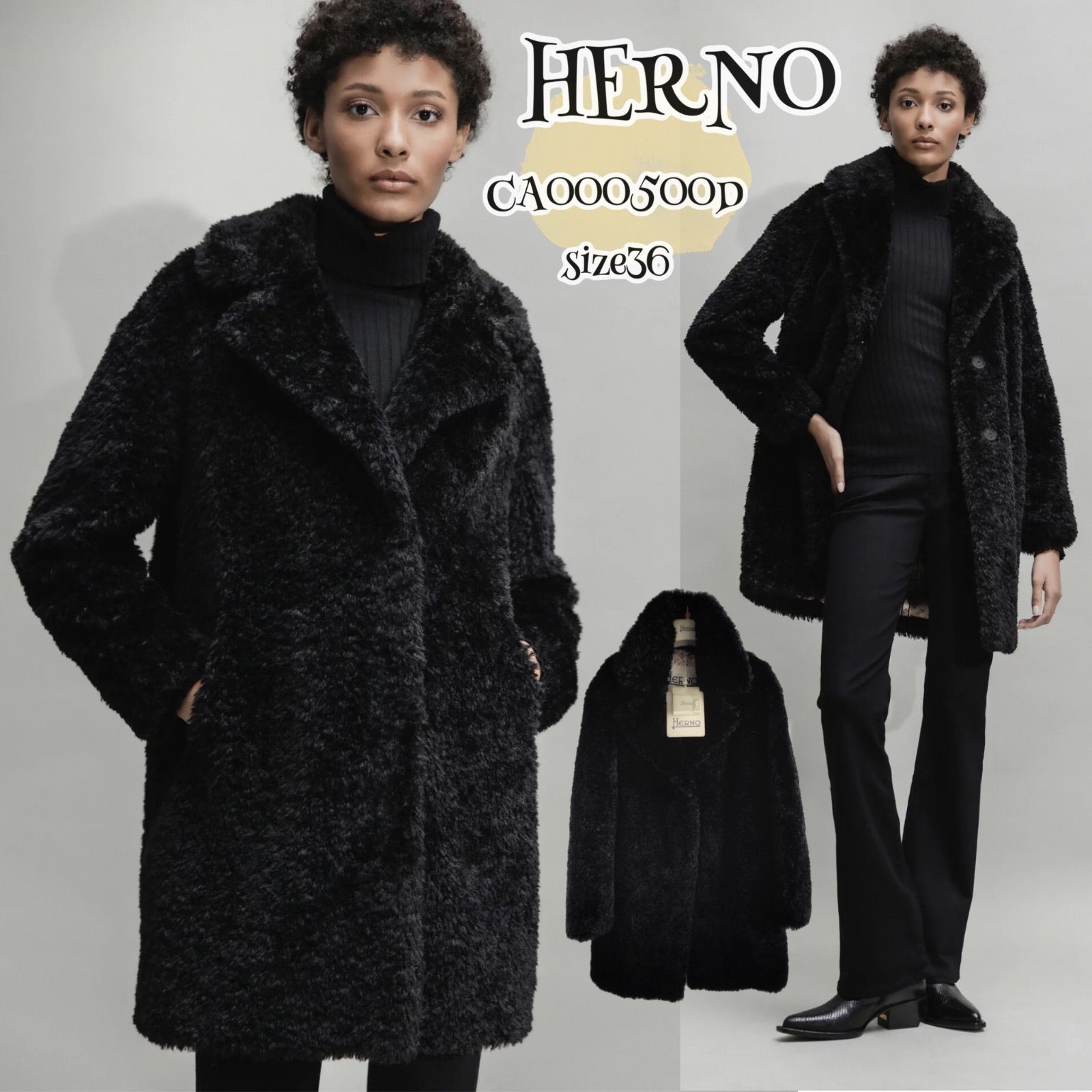 HERNO ヘルノカーリーエコファーコート