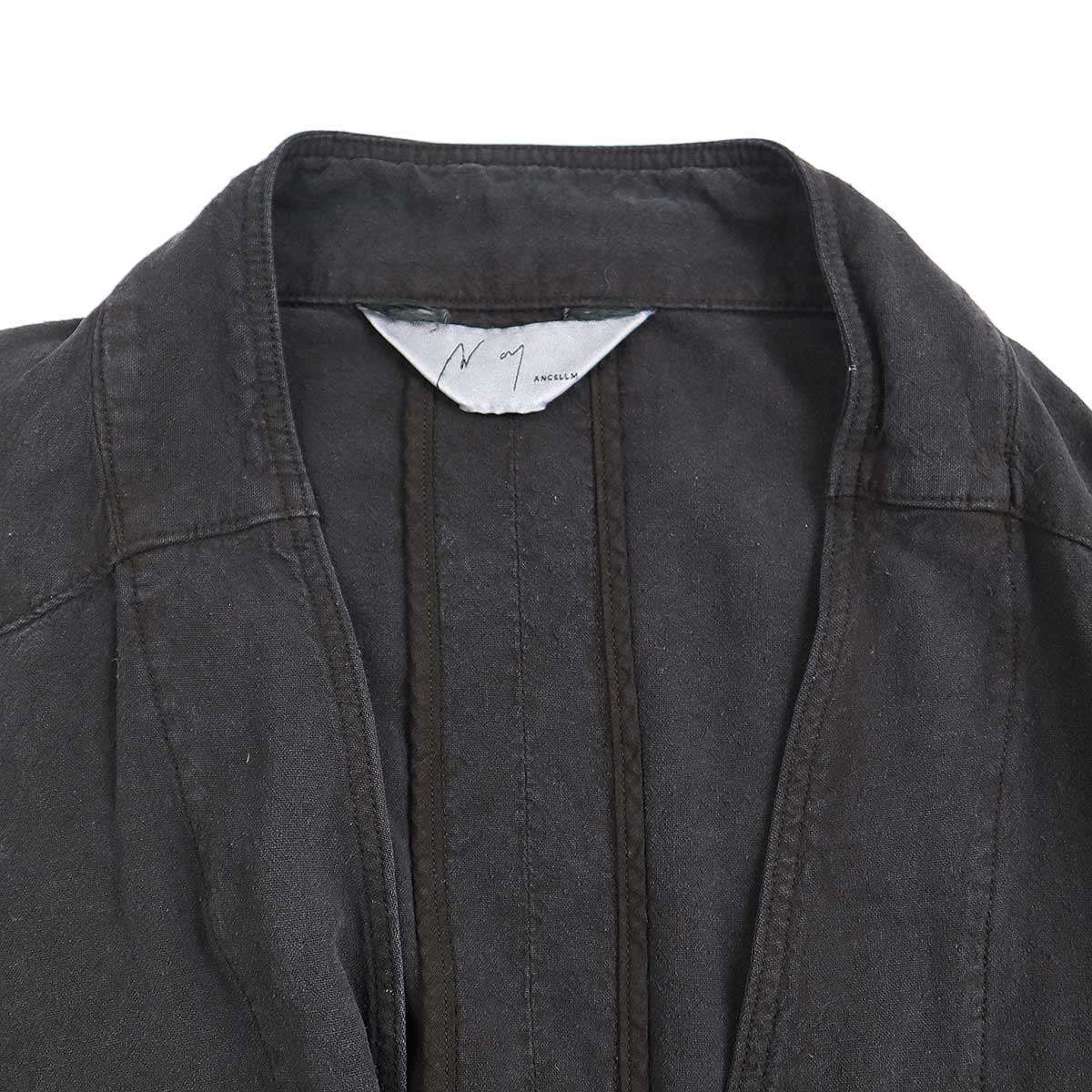 ANCELLM アンセルム 24SS SILK SUEDE COLLARLESS JACKET ネップ加工