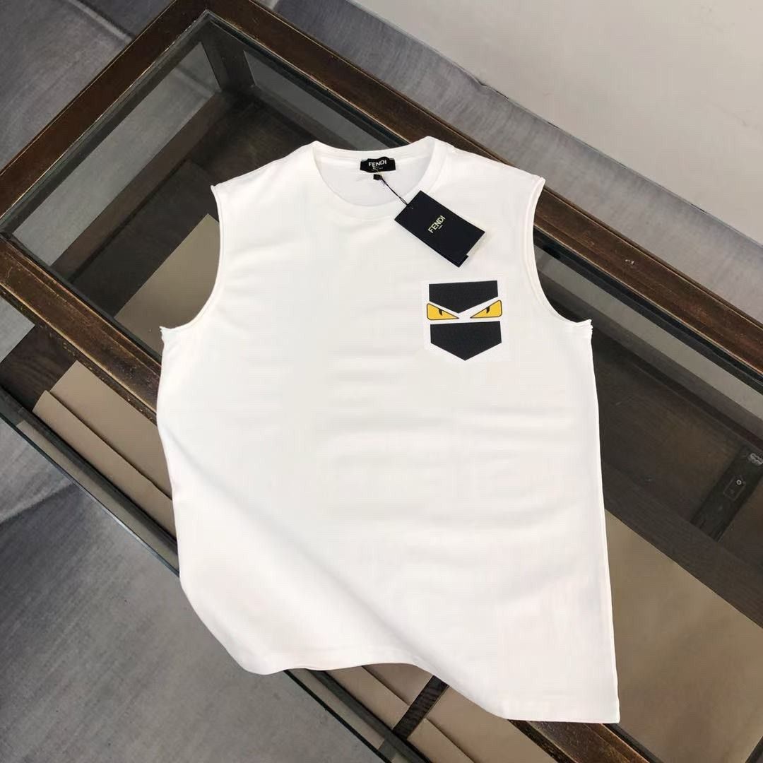 FENDI ホワイト 黑 ノースリーブ タンクトップ
