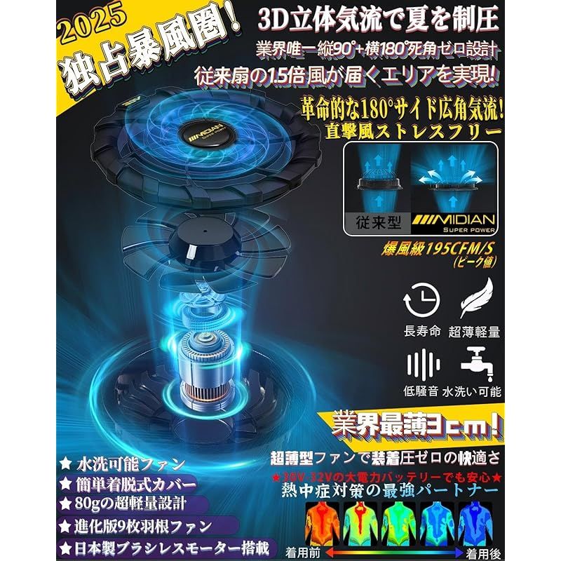 空冷調節作業服30Vファン付き作業超高出力20000mAh大容量ファンバッテリーセットファン付き作業着空調冷感服セット熱中症対策冷却冷風服男女通用2025夏