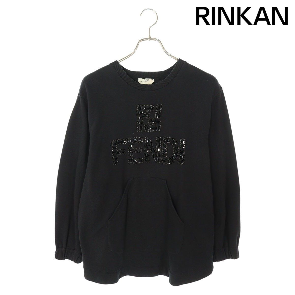 FENDI - フェンディ  FS7158 A7W7 ロゴビジュー装飾バックスリットスウェット レディース XXS フェンディ FS7158 A7W7 ロゴビジュー装飾バックスリット