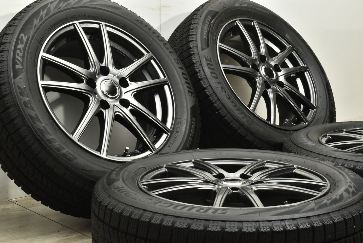 美品 ブリジストン ブリザックVRX 205/60R16 2015年製 クラウン エスティマ マークX プリウスα オデッセイ ヴェゼル カムリ スタッドレス 美品バリ溝SMACK 16in 6.5J +38 PCD100 ブリヂストン ブリザックVRX