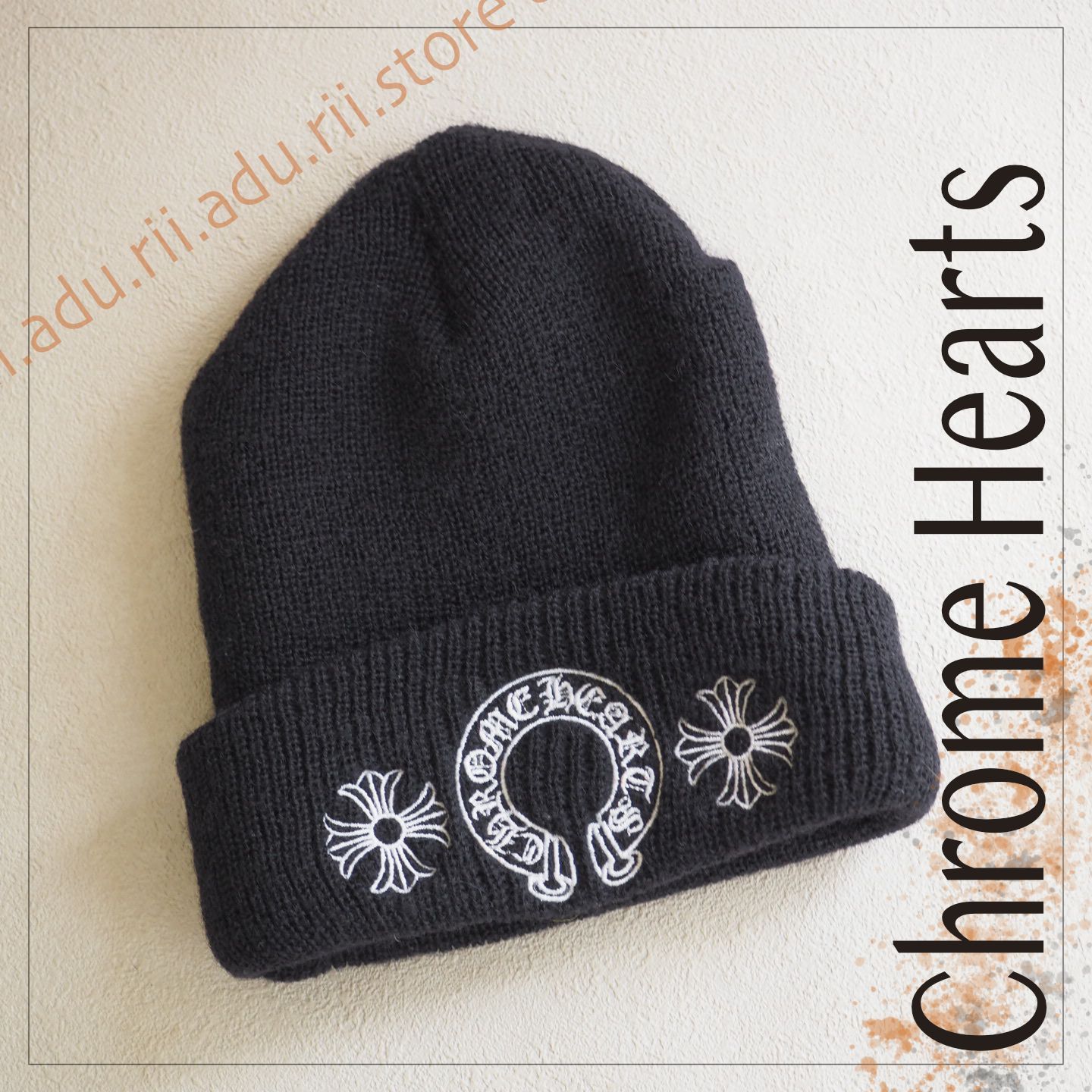 ホースシュー 刺繍】クロムハーツ ChromeHearts クロス ニット帽-