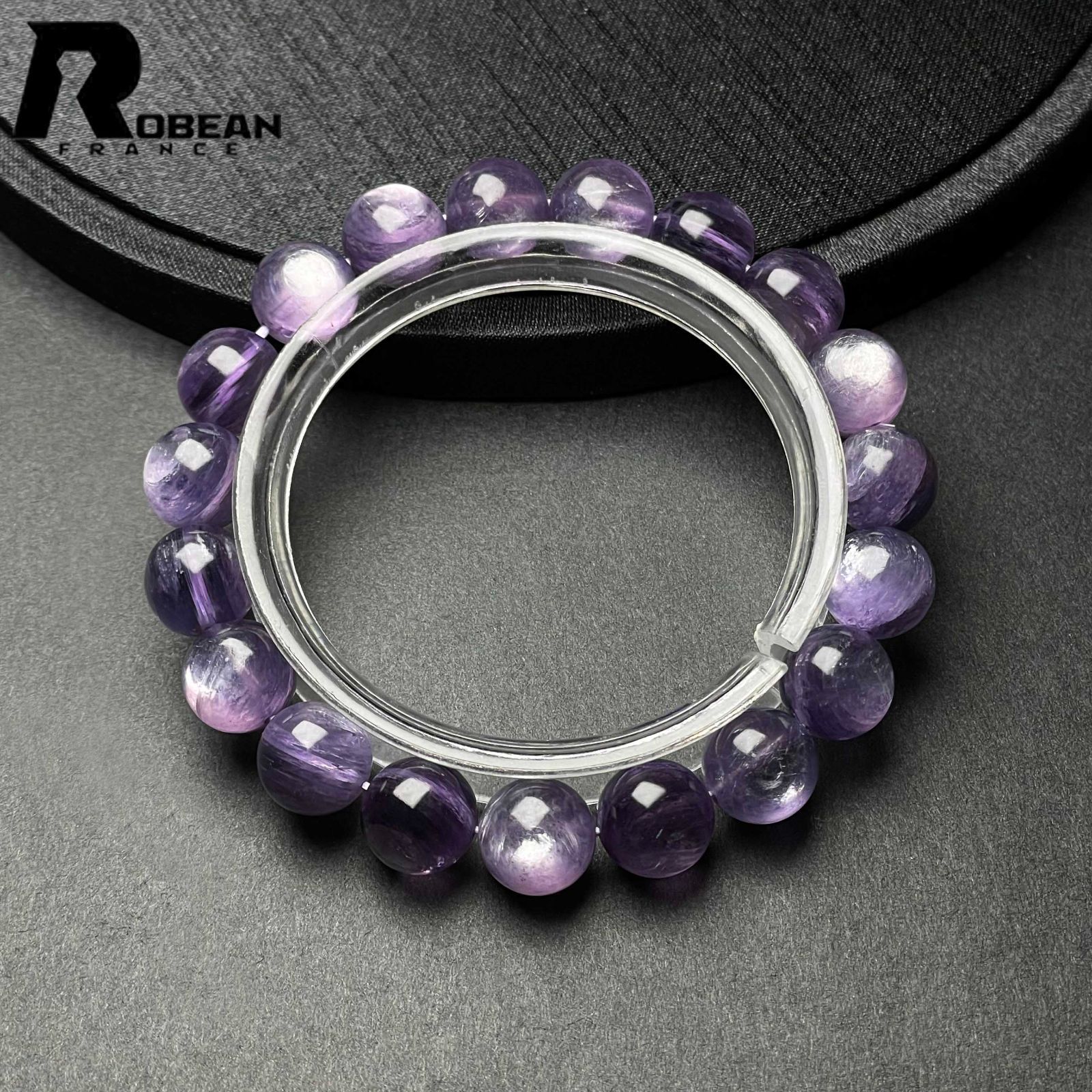 上級 EU製 定価9万円 ROBEAN レピドライトパープルマイカ 雲母石 ブレスレット パワーストーン 天然石 開運 プレゼント 9.8-10.2mm M1015719