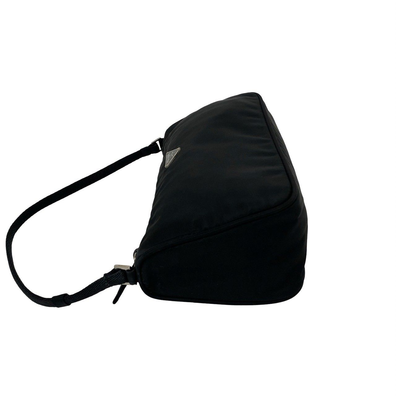 極美品✨プラダ　PRADA プラダ　ナイロン ポーチ　三角プレート 極 美品 PRADA プラダ 三角ロゴ プレート金具 テスート ナイロン