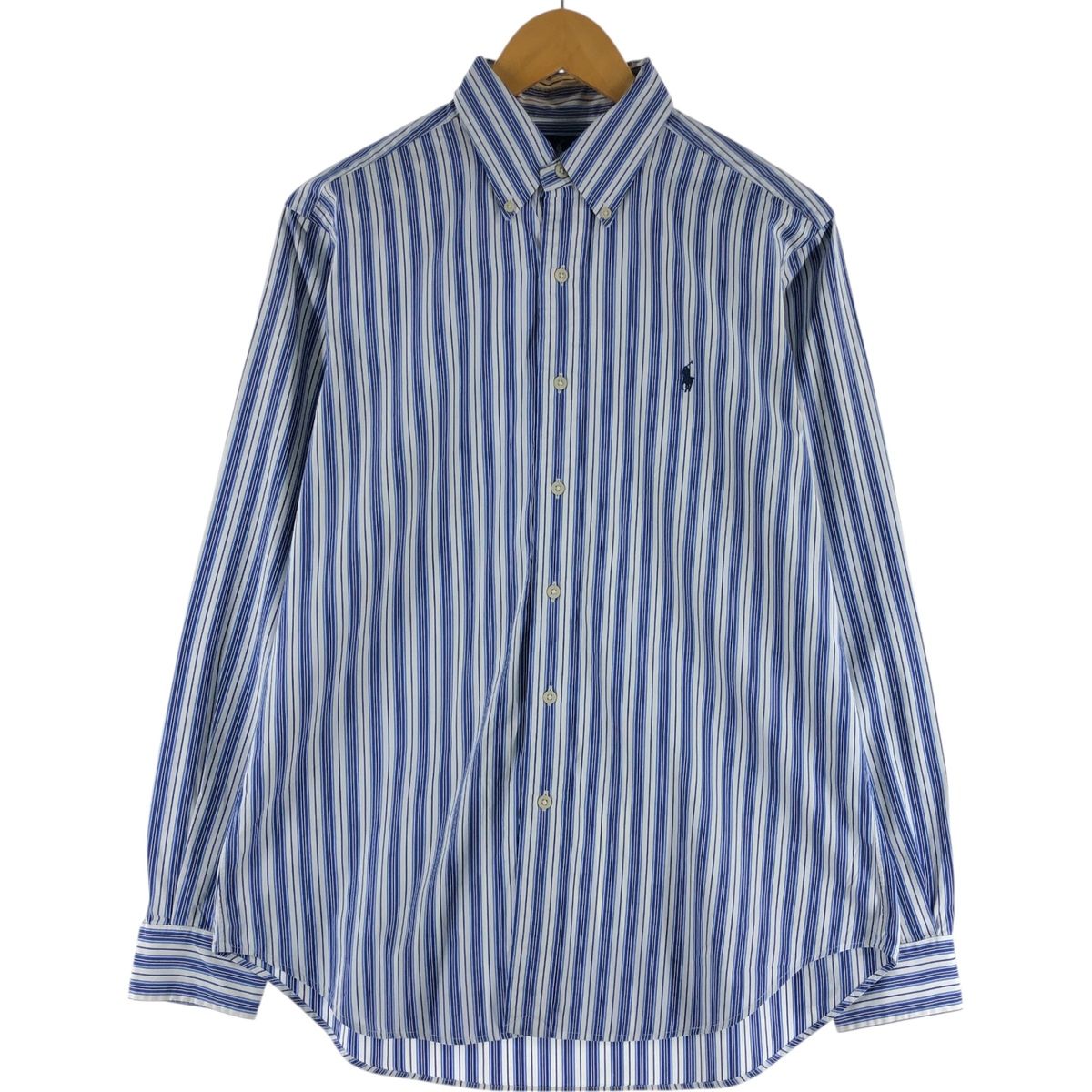 ラルフローレン　ストライプボタンダウン長袖シャツ　170㎝ 未使用品　ブルー ラルフローレン RALPH LAUREN YARMOUTH ストライプ ビッグシャツ