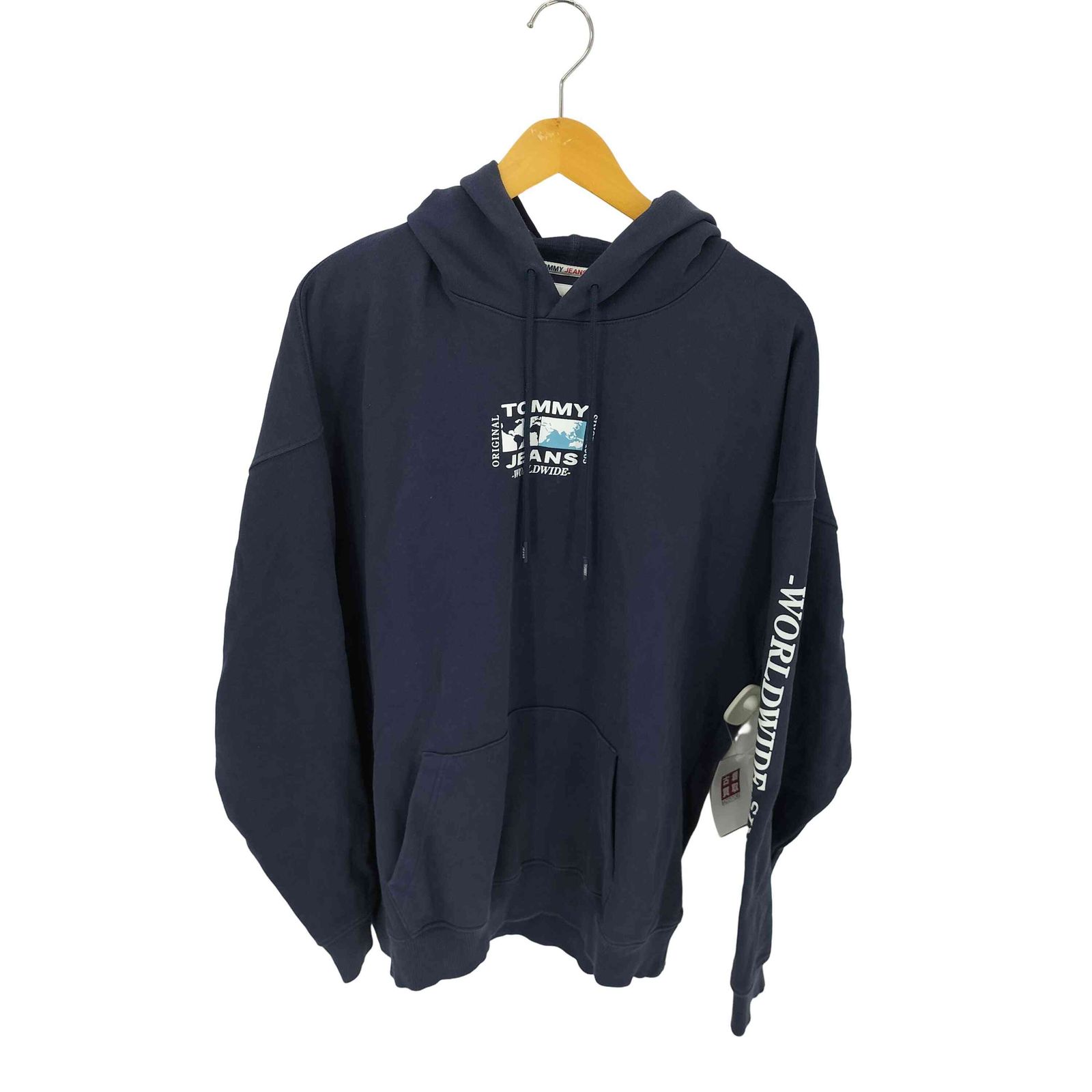 トミージーンズ tommy jeans コットン 袖プリントパーカー メンズ JPN：M 
