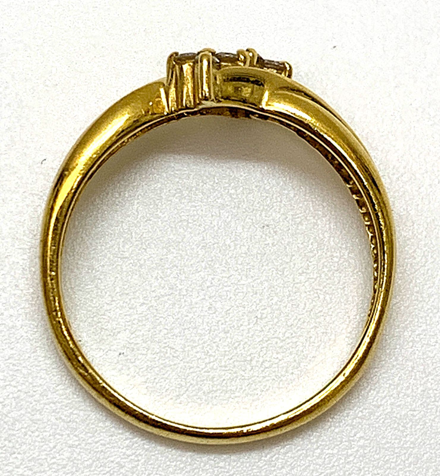 K18 ダイヤモンド 総計 0.08ct リング 指輪 ＃11 ゴールド系 2.6g 