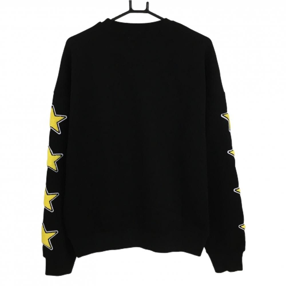 ジャックバニー トレーナー 黒×イエロー 袖星ワッペン メンズ 4 M ゴルフウェア Jack Bunny