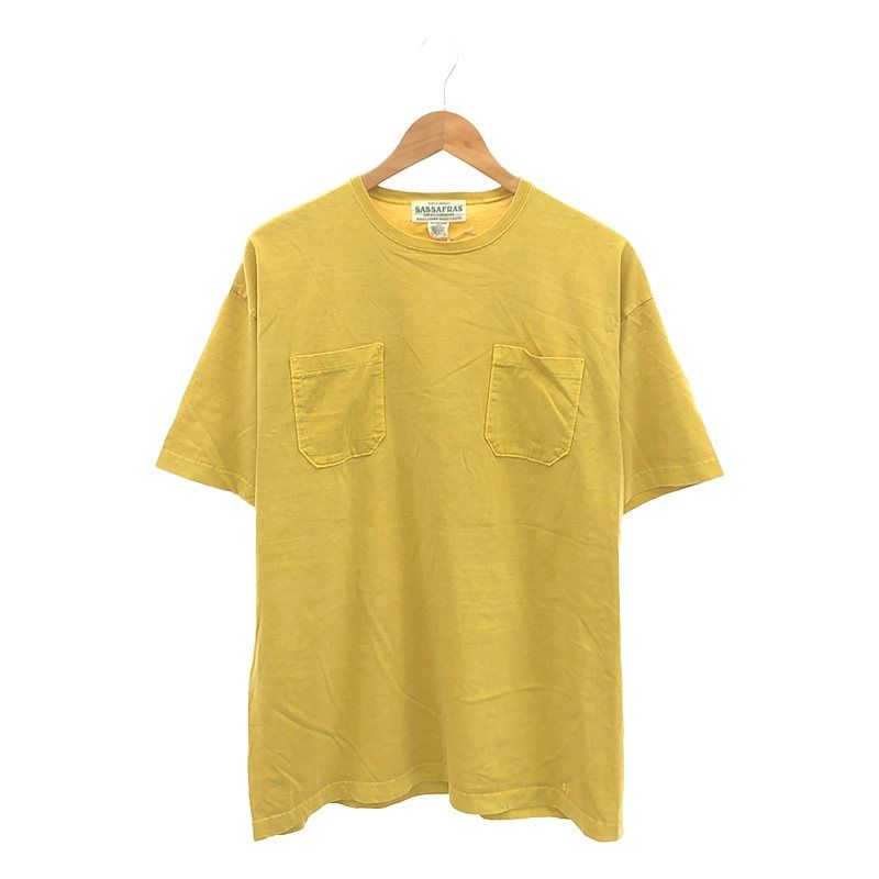 【美品】  SASSAFRAS / ササフラス | Chop Corner D Pocket T 1/2 / ダブルポケット Tシャツ カットソー | XL | イエロー | メンズ