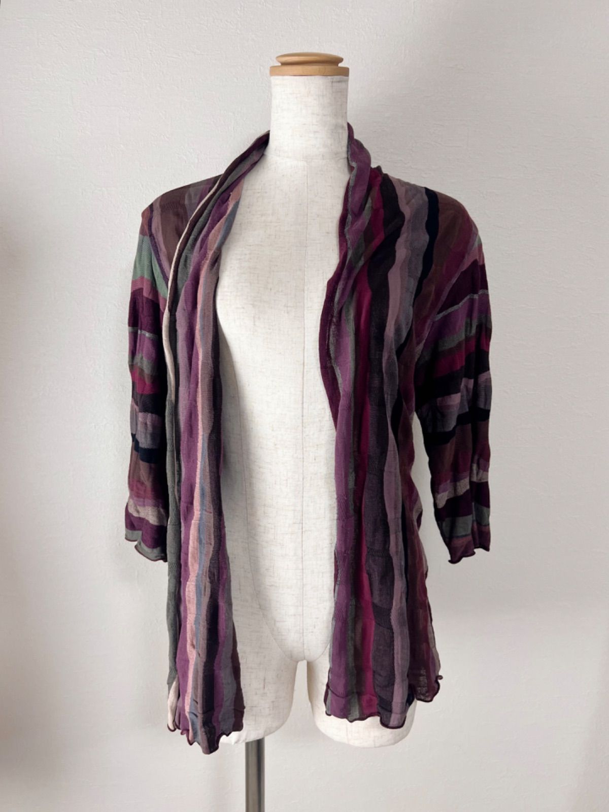 JURGEN LEHL ヨーガンレール カーディガン ストライプ M ニット 長袖