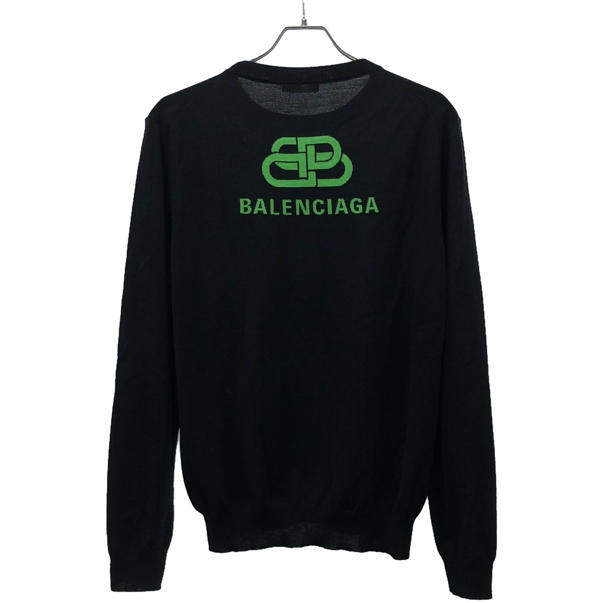 BALENCIAGA バレンシアガ 19AW BBロゴ クルーネックニットセーター 