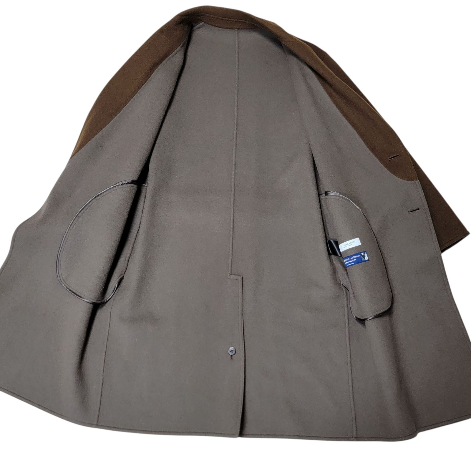 定価55 000円 LANIFICIO F.LLI BACCI生地 ビューティー-ユース ユナイテッドアローズ BEAUTY-YOUTH UNITED ARROWS リバーメルトンコート M ラップコート ダブルフェイス KANDAIZUMI_COM