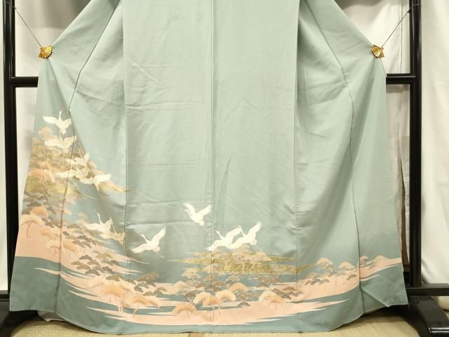 平和屋着物▽色留訪問着 単衣 丸文 正絹 逸品 DAAV3130du