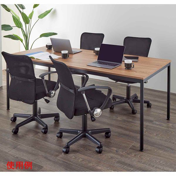 ミーティングテーブル ブラックフレーム ラスティック柄天板幅120cm 61-812-84-1 MARWIL-DEMENAGEMENTS_CH