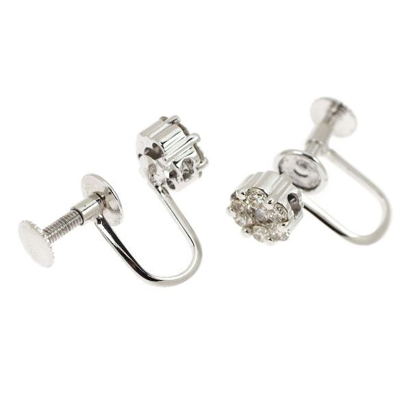 K14WG ダイヤモンド イヤリング 0.40ct フラワー