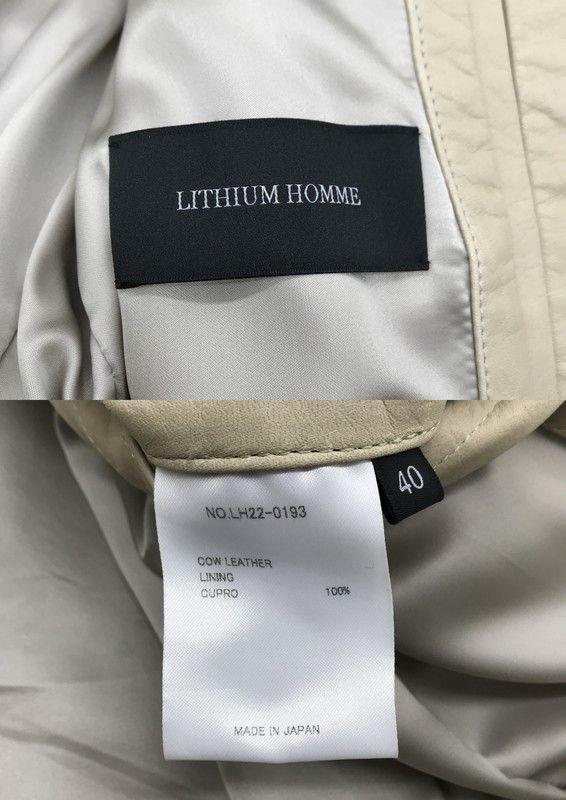 LITHIUM HOMME ライダース シングル レザージャケット SINGLE